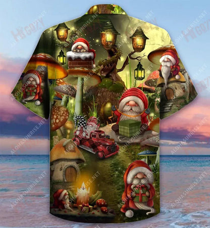 The Gift Of The Gnomes Christmas Short Hawaiian Shirt Summer Aloha Shirt Tactical Hawaiian Shirt Funny Hawaiian Shirts, Hawaiian Shirt Gift, Christmas Gift