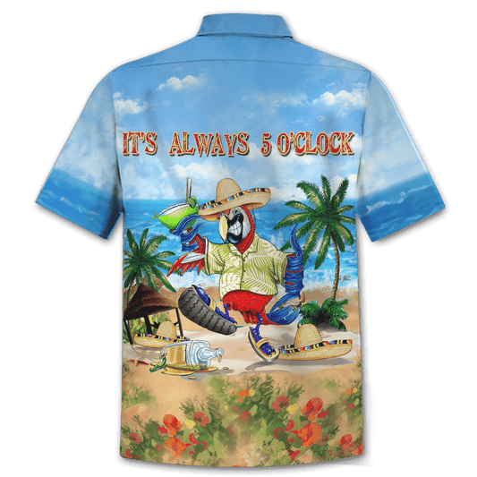 Parrot On The Beach Design Hawaiian Shirt,Hawaiian Shirt Gift, Christmas Gift