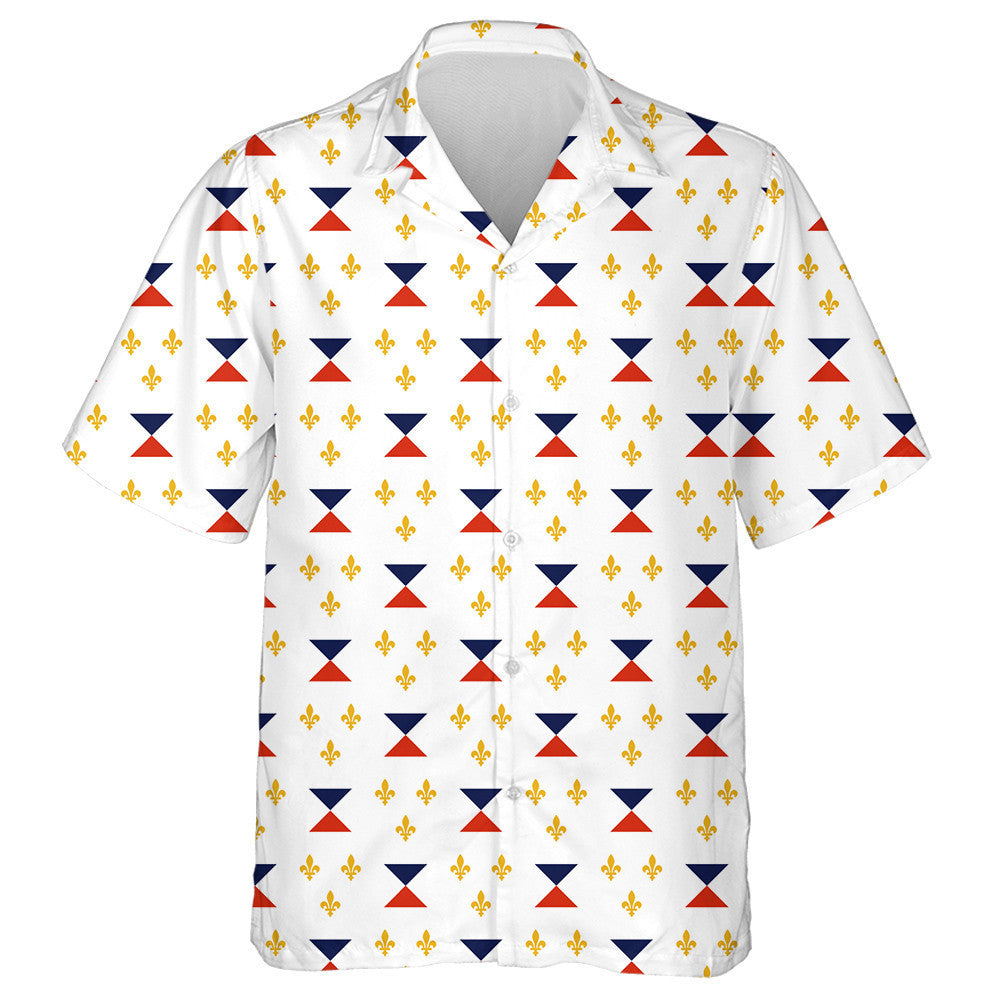 Classic Blue And Red New Orleans Flag Illustration Hawaiian Shirt, Hawaiian Shirt Gift, Christmas Gift