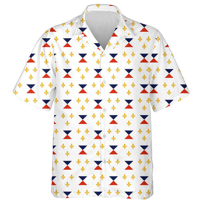 Classic Blue And Red New Orleans Flag Illustration Hawaiian Shirt, Hawaiian Shirt Gift, Christmas Gift
