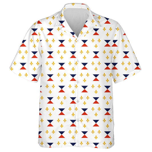 Classic Blue And Red New Orleans Flag Illustration Hawaiian Shirt, Hawaiian Shirt Gift, Christmas Gift
