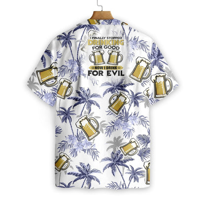 Beer Coconut Tree V1 On White Background Pattern Hawaiian Shirt, Hawaiian Shirt Gift, Christmas Gift
