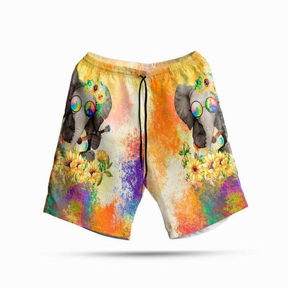Hippie Elephant With Sunflower Design Hawaiian Shirt, Hawaiian Shirt Gift, Christmas Gift