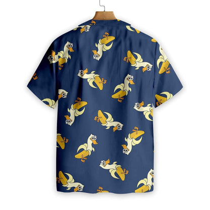 Dark Blue Background It's Just A Banana Duck Hawaiian Shirt, Hawaiian Shirt Gift, Christmas Gift