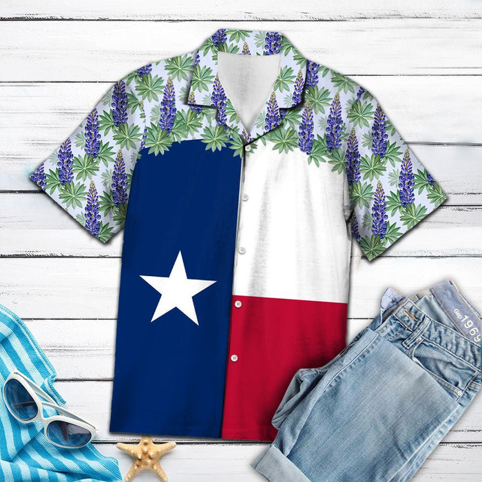 Texas Bluebonnet Flag Outstanding Design Hawaiian Shirt,Hawaiian Shirt Gift, Christmas Gift