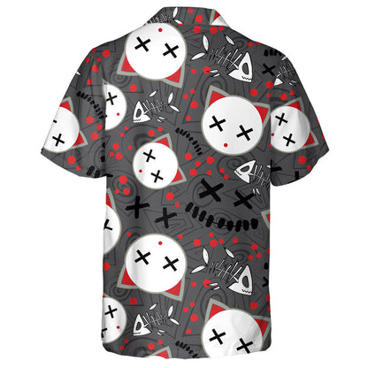 Halloween Cat's Heads Dead Fishes And Blood Drops Hawaiian Shirt, Hawaiian Shirt Gift, Christmas Gift