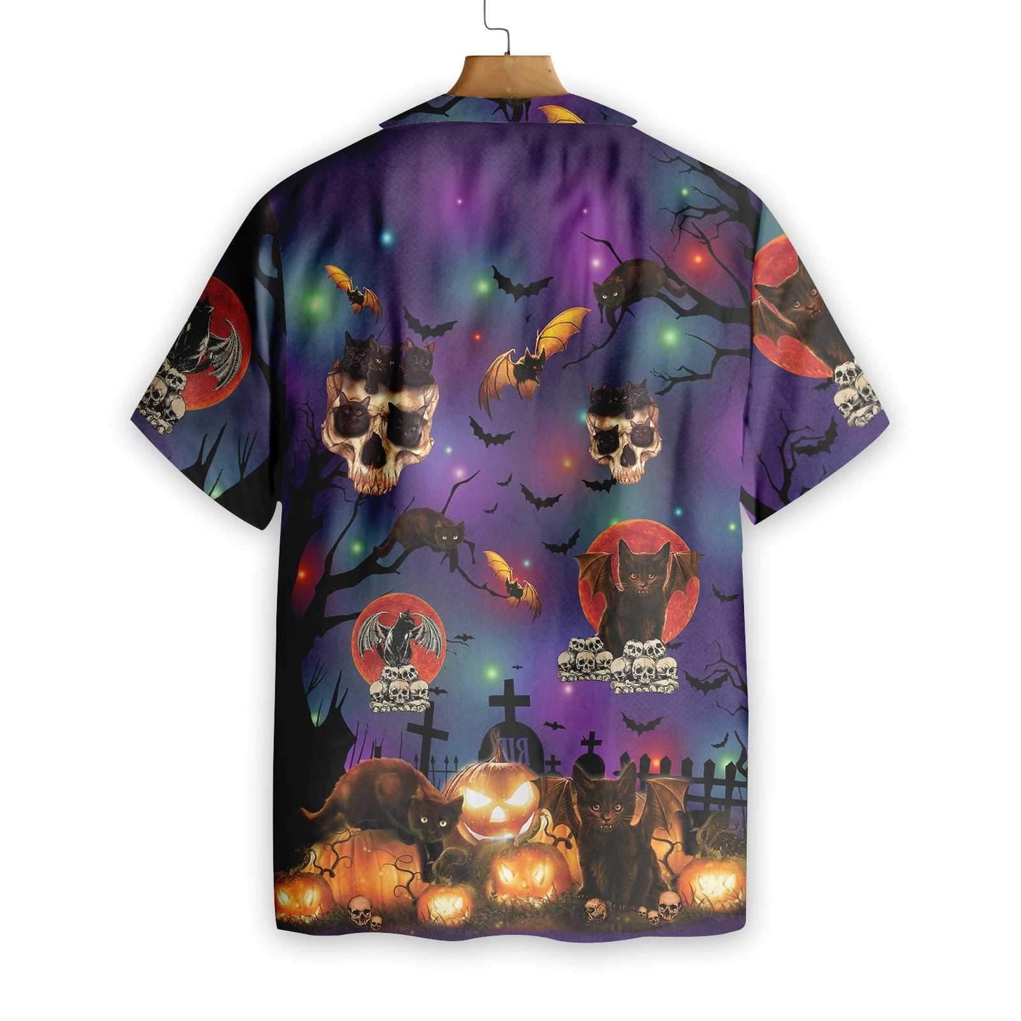 Copy of Black Cat Halloween Hawaiian Shirt, Hawaiian For Gift