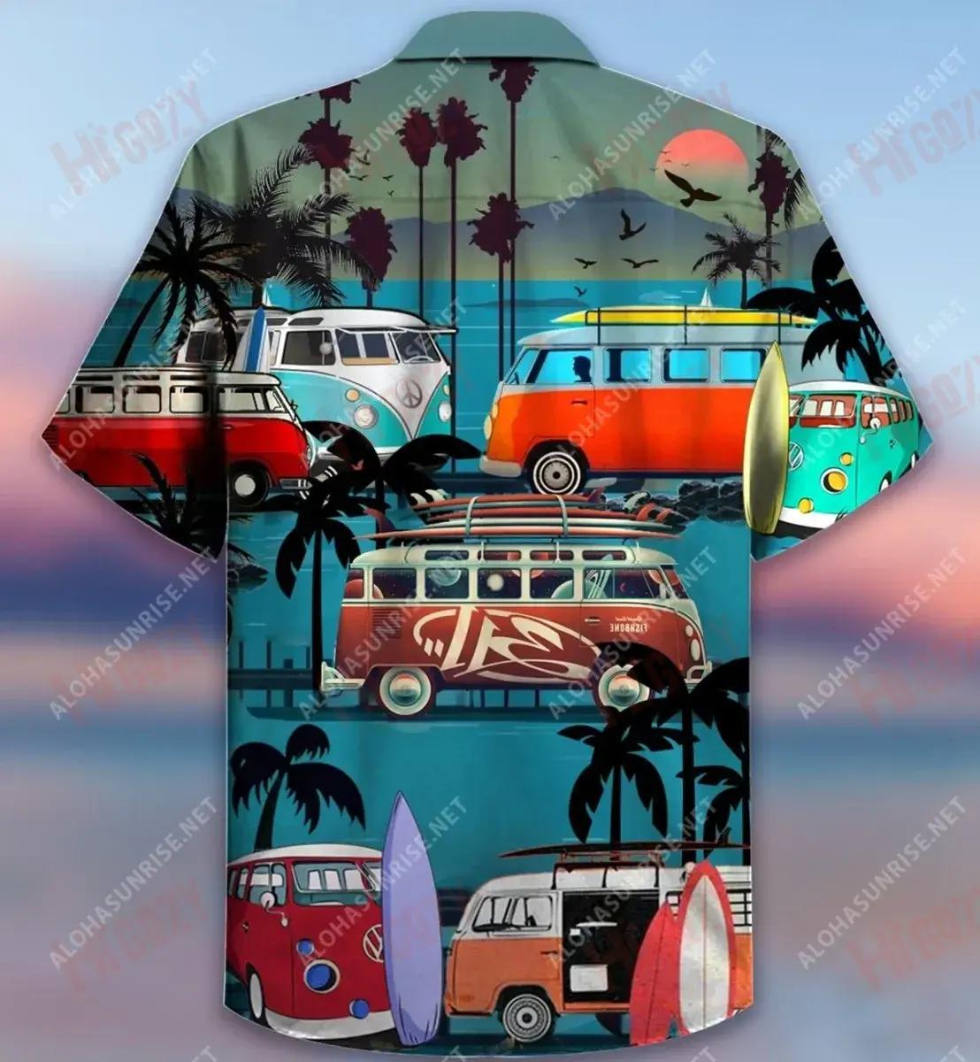 Enjoy Your Vanlife Van Camping Unisex Hawaiian Shirt Ocean Short Sleeve Hawaiian Crazy Shirts Hawaiian Shirts For Women, Hawaiian Shirt Gift, Christmas Gift