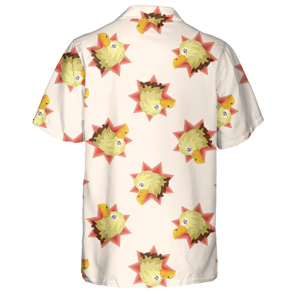 Fuuny Cartoon Eagle Head On Light Pink Background Hawaiian Shirt, Hawaiian Shirt Gift, Christmas Gift