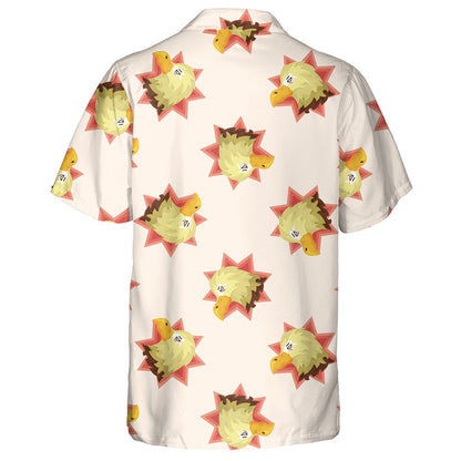 Fuuny Cartoon Eagle Head On Light Pink Background Hawaiian Shirt, Hawaiian Shirt Gift, Christmas Gift