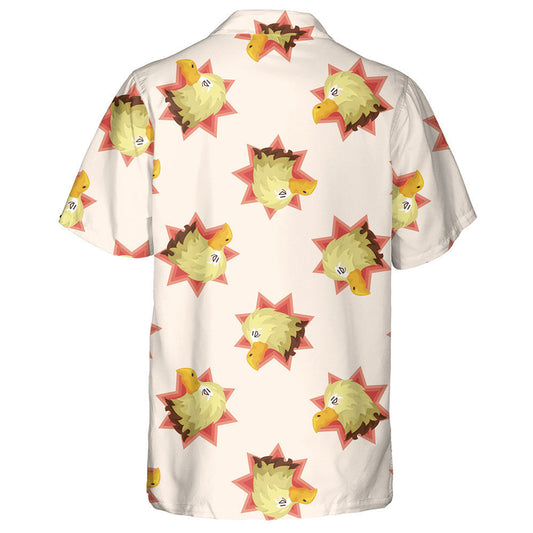 Fuuny Cartoon Eagle Head On Light Pink Background Hawaiian Shirt, Hawaiian Shirt Gift, Christmas Gift