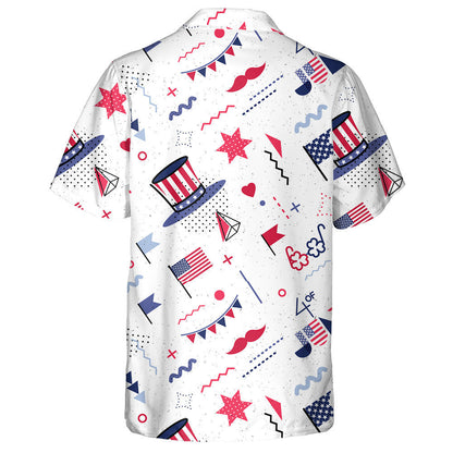 Modern Symbols Of Independence Day Illustration Hawaiian Shirt,Hawaiian Shirt Gift, Christmas Gift