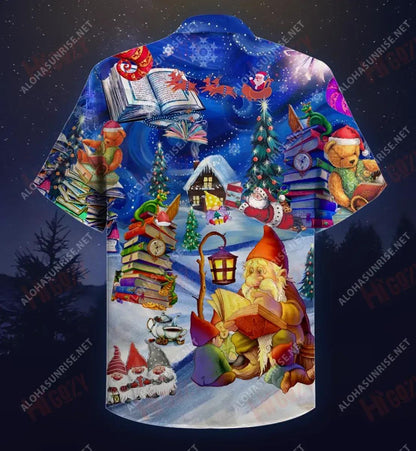 Reading Book On Christmas Short Hawaiian Shirt Summer Hawaiian T Shirts Hawaiian Crazy Shirts Crazy Shirts Hawaii, Hawaiian Shirt Gift, Christmas Gift