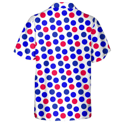 USA National Holiday Repeating Texture With Polka Dots Hawaiian Shirt, Hawaiian Shirt Gift, Christmas Gift