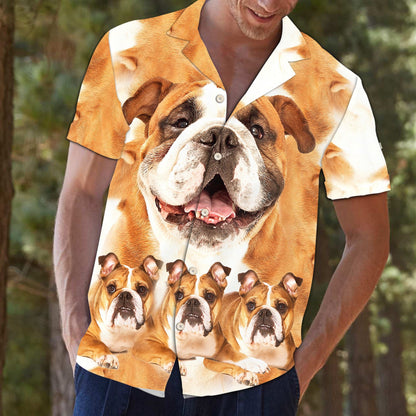 Bulldog Great Dog Portrait Gift For Dog Lovers Hawaiian Shirt, Hawaiian Shirt Gift, Christmas Gift