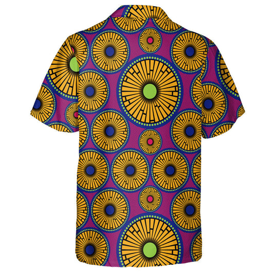 Afro Ethnic Sunflowers And Tribal Motifs Geometric Elements Hawaiian Shirt, Hawaiian Shirt Gift, Christmas Gift