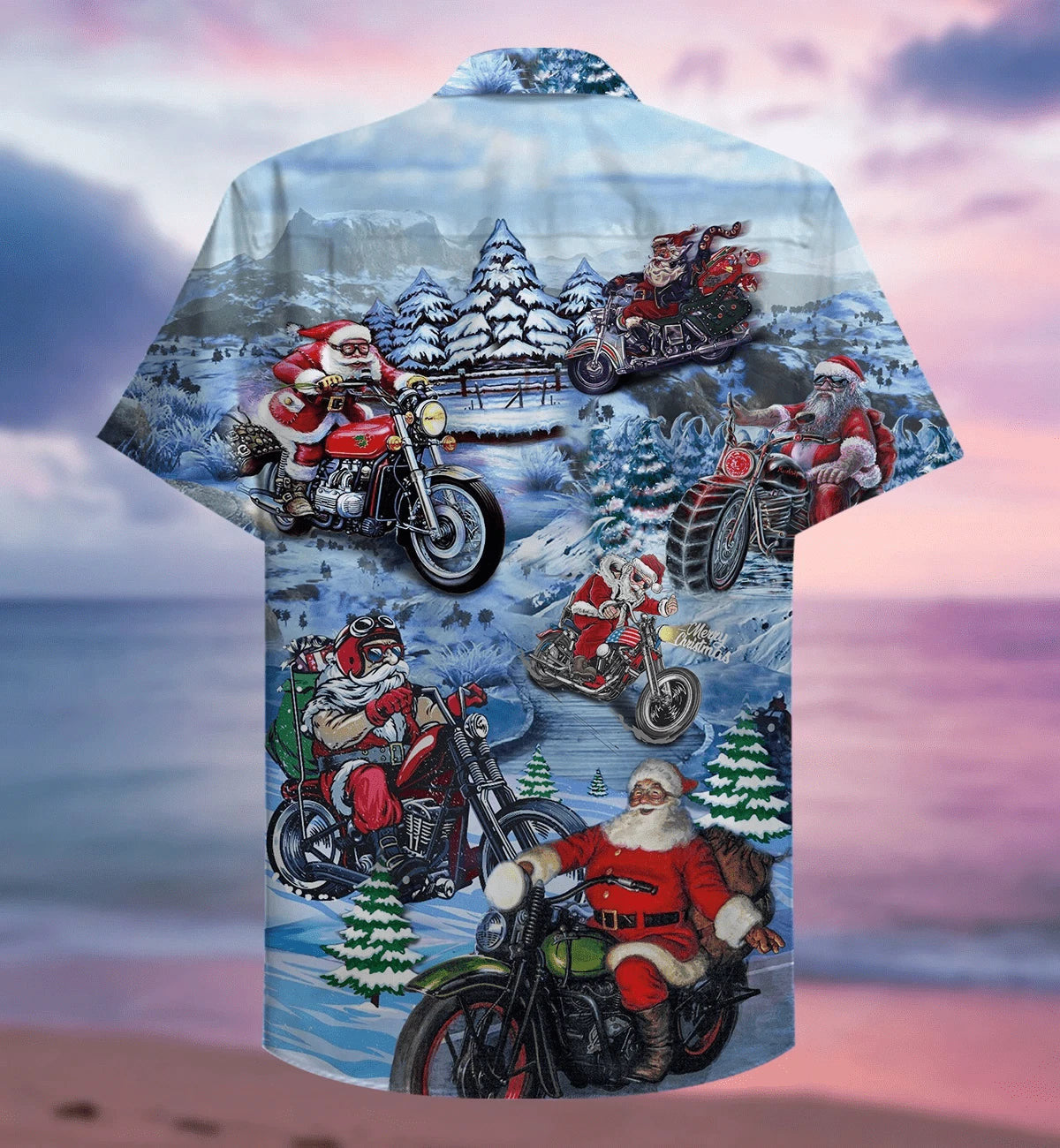 Christmas Driving With Santa Claus Vintage Style Design Hawaiian Shirt, Hawaiian Shirt Gift, Christmas Gift