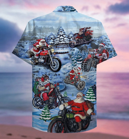 Christmas Driving With Santa Claus Vintage Style Design Hawaiian Shirt, Hawaiian Shirt Gift, Christmas Gift