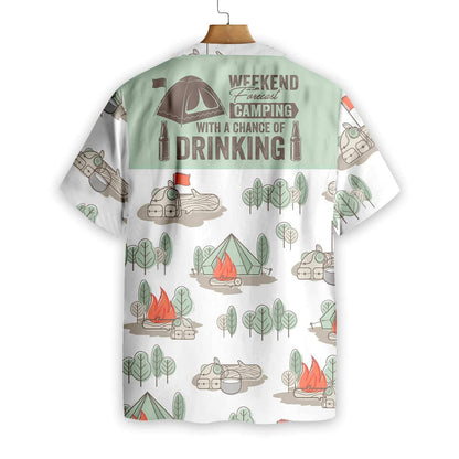 Great Hawaiian Shirt Weekend Forecast Camping With A Chance Of Drinking, Hawaiian Shirt Gift, Christmas Gift