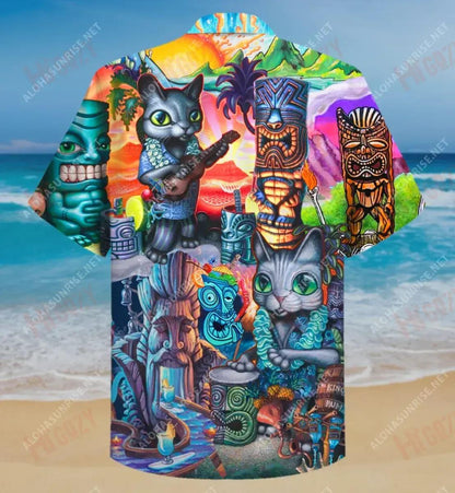 It'S Tiki Time Unisex Hawaiian Shirt Vacation Short Sleeve Tactical Hawaiian Shirt Hawaiian Shirts For Men, Hawaiian Shirt Gift, Christmas Gift