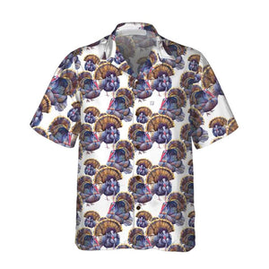 Amazing Purple Turkey Chicken Pattern Hawaiian Shirt, Hawaiian For Gift