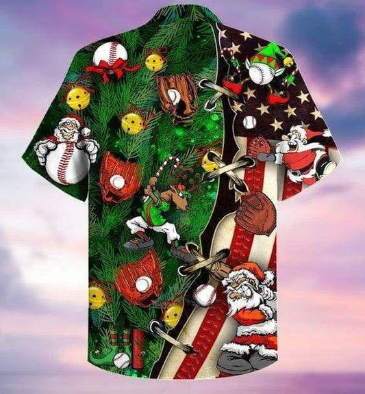 Hawaiian Shirt Gift For Baseball Lovers Cute Christmas Santa, Hawaiian Shirt Gift, Christmas Gift
