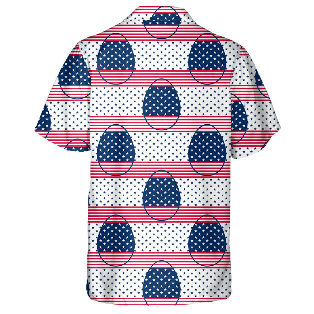 Easter Eggs Decorated With USA Flag Colours And Symbols Hawaiian Shirt, Hawaiian Shirt Gift, Christmas Gift