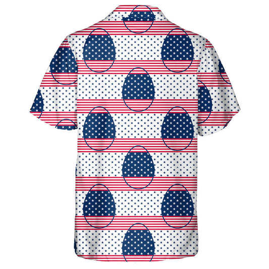 Easter Eggs Decorated With USA Flag Colours And Symbols Hawaiian Shirt, Hawaiian Shirt Gift, Christmas Gift