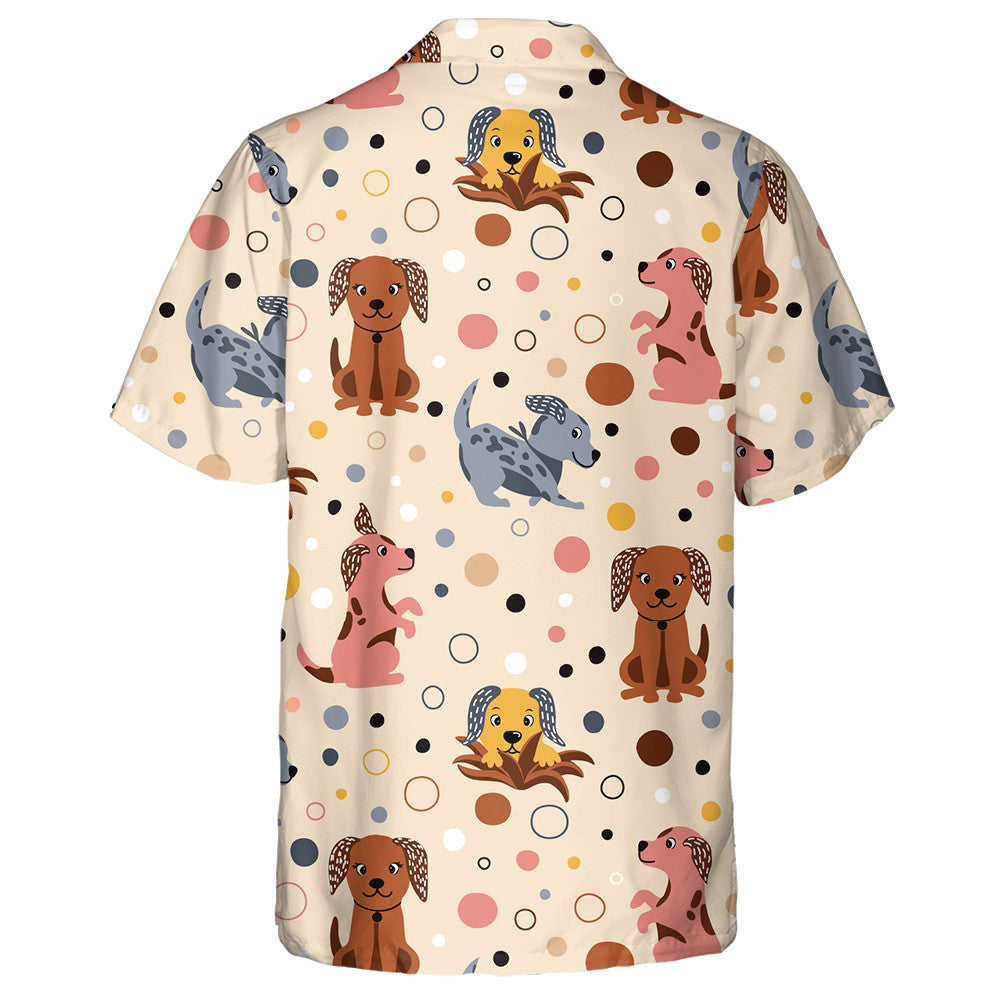 Cartoon Dog On Bubbles Isolated Background Hawaiian Shirt, Hawaiian For Gift