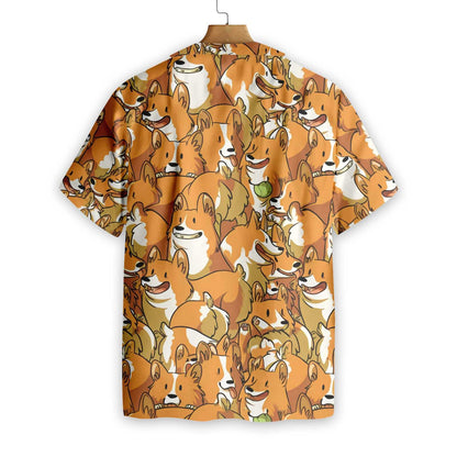 Domestic Pet The Corgi Friends Hawaiian Shirt, Hawaiian Shirt Gift, Christmas Gift