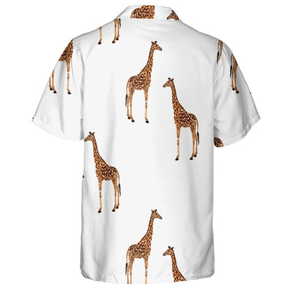 Beautiful Pattern With Giraffe Isolated On White Background Hawaiian Shirt, Hawaiian Shirt Gift, Christmas Gift