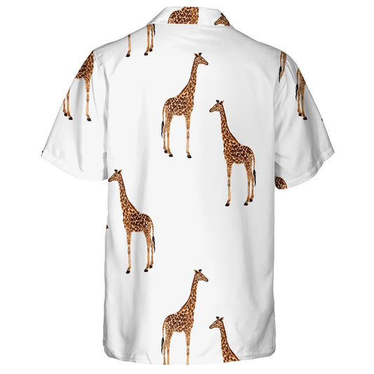 Beautiful Pattern With Giraffe Isolated On White Background Hawaiian Shirt, Hawaiian Shirt Gift, Christmas Gift
