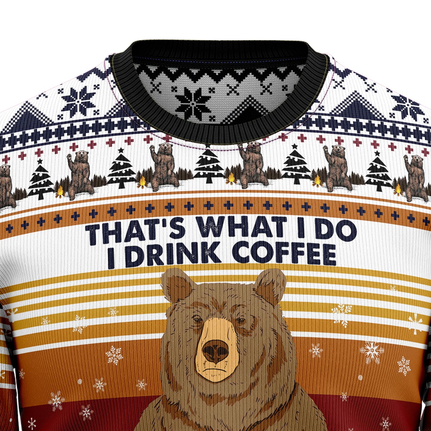 Bear Coffee Ugly Christmas Sweater, Christmas Ugly Sweater,Christmas Gift,Gift Christmas 2024