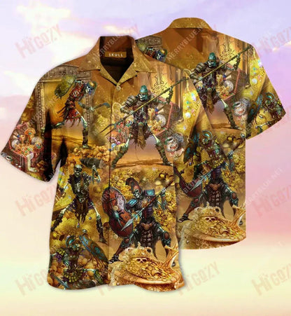 Skull Treasure Short Hawaiian Shirt Vacation Short Sleeve Custom Hawaiian Shirts Hawaiian Shirts For Men, Hawaiian Shirt Gift, Christmas Gift