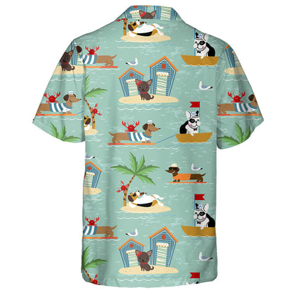 The Palm Tree Various Dogs On Vacations Hawaiian Shirt, Hawaiian Shirt Gift, Christmas Gift