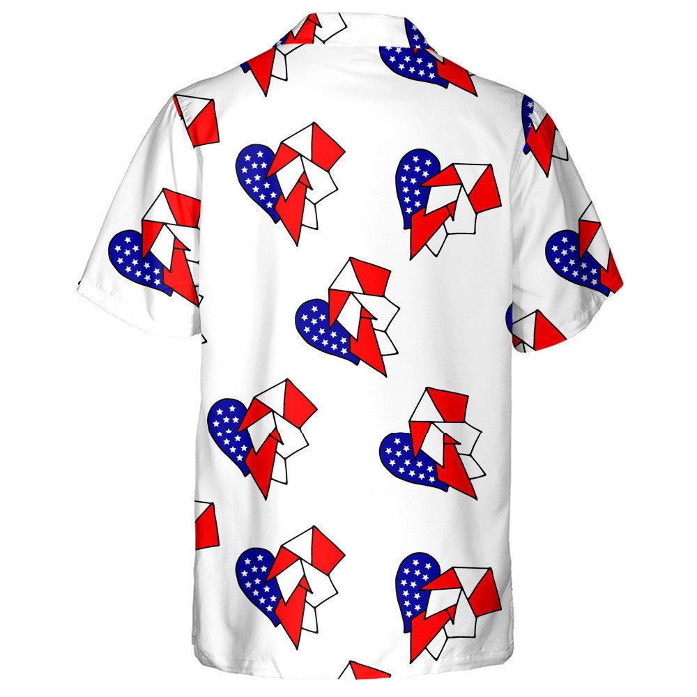 Handmade Hearts With United States Of America Flag's Colors Hawaiian Shirt, Hawaiian Shirt Gift, Christmas Gift
