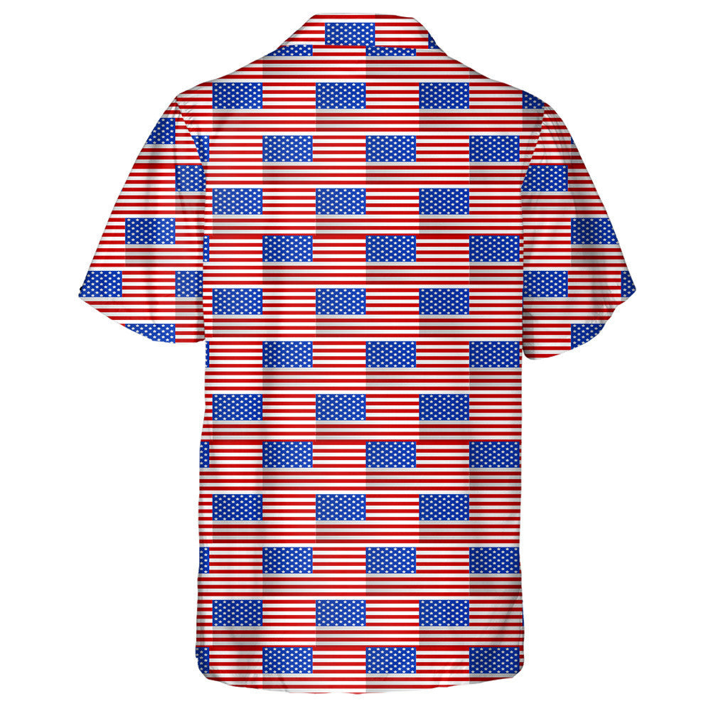 Classic American Flag Pattern Red And White Striped Hawaiian Shirt, Hawaiian Shirt Gift, Christmas Gift