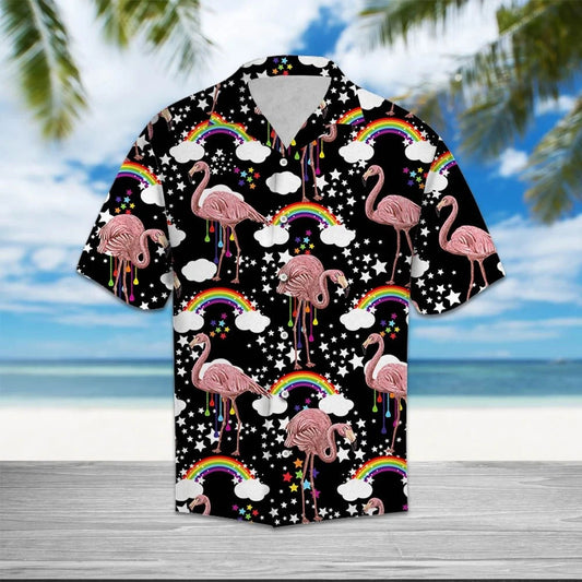 Stunning Rainbow And Flamingo You Had Me At Aloha Hawaiian Shirt, Hawaiian Shirt Gift, Christmas Gift