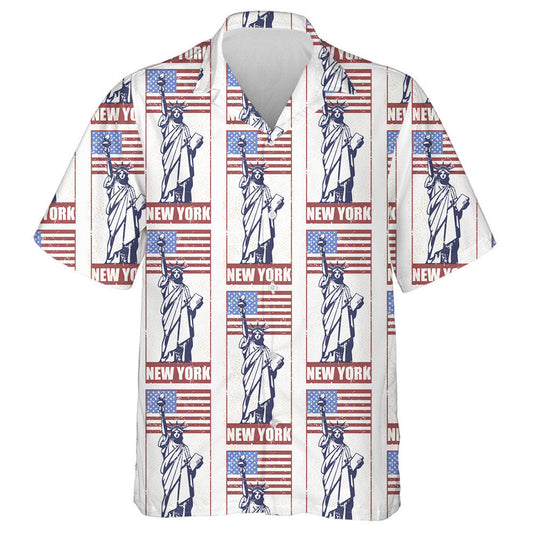 Travel Stickers The Statue Of Liberty Of New York Hawaiian Shirt, Hawaiian Shirt Gift, Christmas Gift