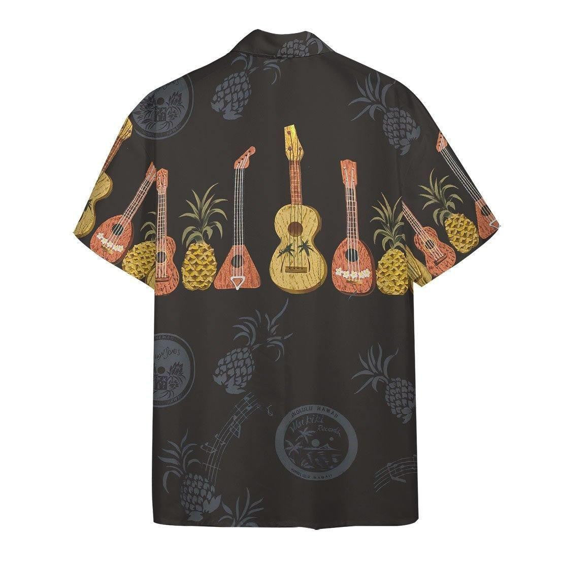 Ukulele Collection Pineapple Tropical Fruit Hawaiian Shirt, Hwaiian For Gift