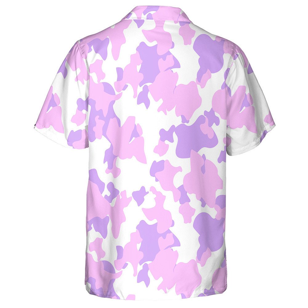 Modern Abstract Pink Purple And White Camouflage Pattern Hawaiian Shirt, Hawaiian Shirt Gift, Christmas Gift