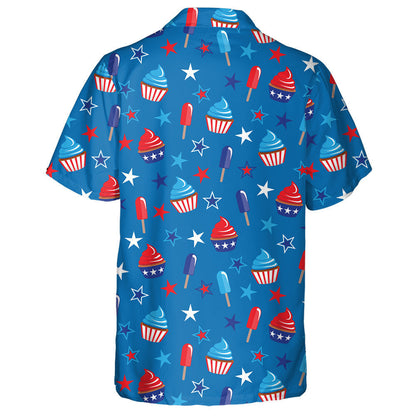 4th Of July Patriotic Ice Cream And Cupcakes Hawaiian Shirt, Hawaiian Shirt Gift, Christmas Gift