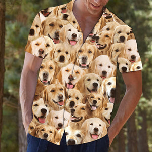 Awesome Golden Retriever Group In House Hawaiian Shirt, Hawaiian For Gift