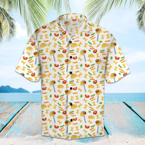 Amazing Italian Pasta On White Design Hawaiian Shirt, Hawaiian For Gift