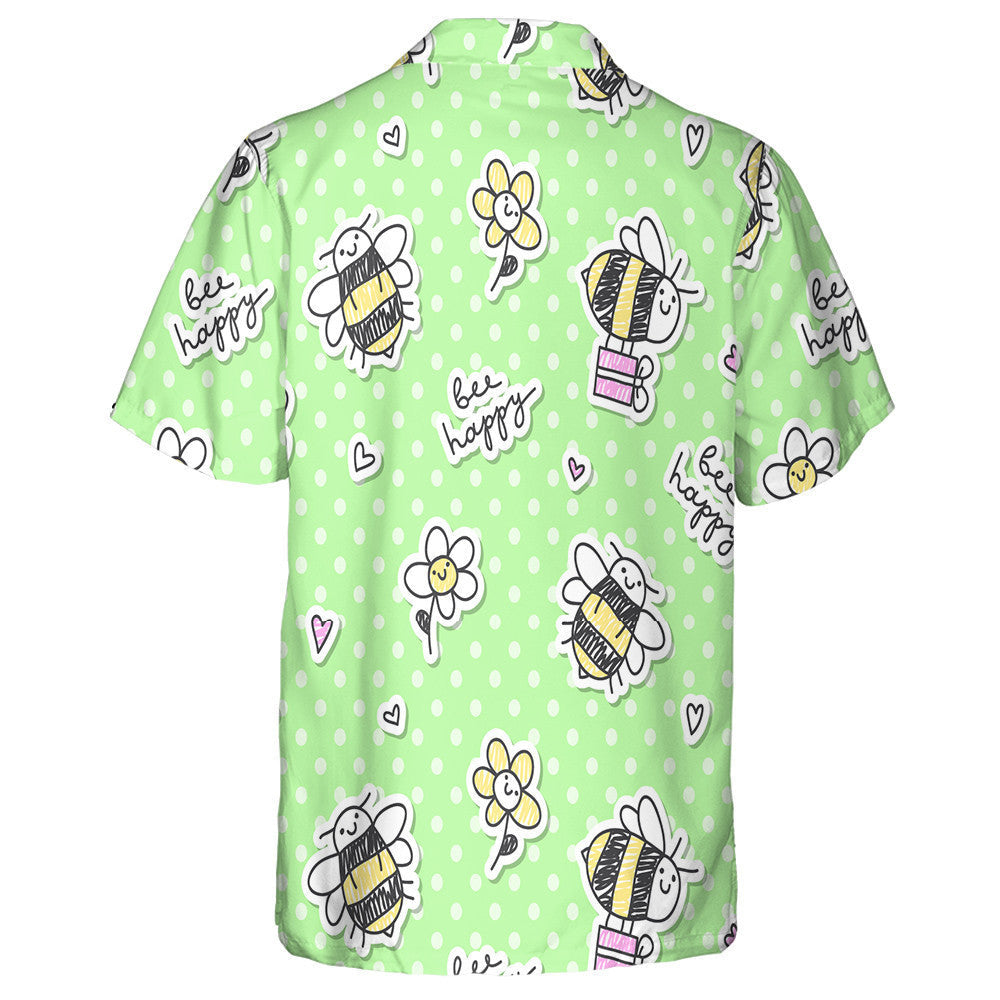 Bee Happy Of Bees Gift Boxes And Flowers Hawaiian Shirt, Hawaiian Shirt Gift, Christmas Gift