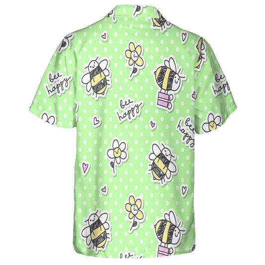 Bee Happy Of Bees Gift Boxes And Flowers Hawaiian Shirt, Hawaiian Shirt Gift, Christmas Gift
