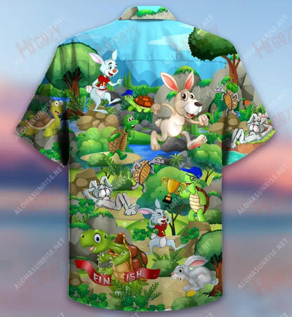 Race Between The Arrogant And The Hard-Working Short Sleeve Shirt Vacation Hawaiian T Shirts Hawaiian Crazy Shirts Funny Hawaiian Shirts, Hawaiian Shirt Gift, Christmas Gift