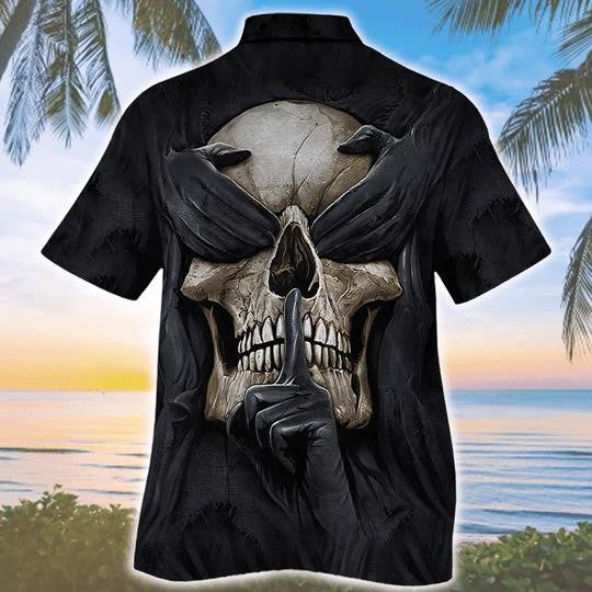 Silence Tattoo Skull Art Horror Themed Hawaiian Shirt,Hawaiian Shirt Gift, Christmas Gift