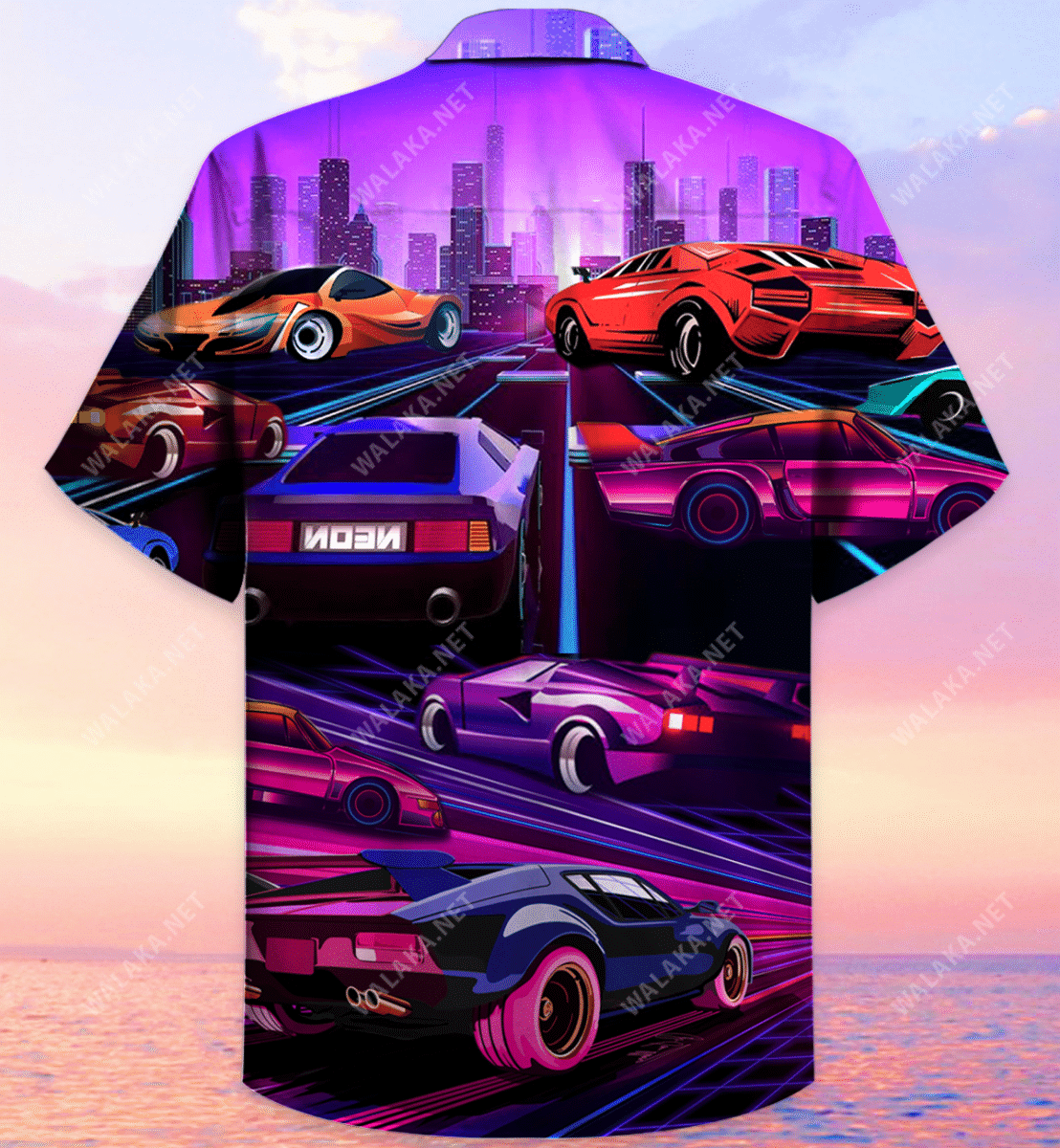 Sports Car Racing Unisex Hawaiian Shirt, Hawaiian Shirt Gift, Christmas Gift