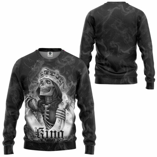 3D Skull Her King Custom Tshirt Hoodie Apparel